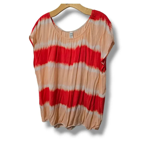 Old Navy Women’s Multicolor Ombre Cap Sleeve Blouse XL Rayon - Picture 2 of 8